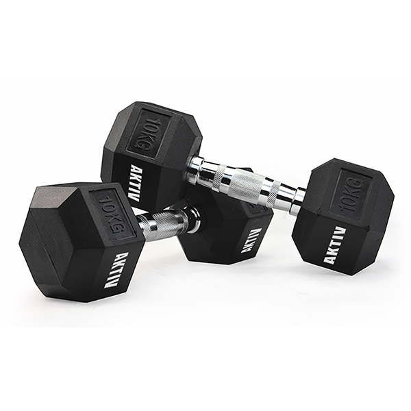 AKO Rubber Hex Dumbbell Set