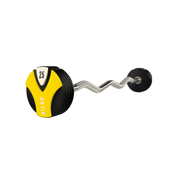 AKO Solid Steel Urethane Curl Barbells