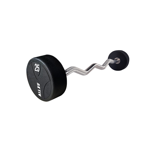 AKO Solid Steel Rubber Curl Barbells
