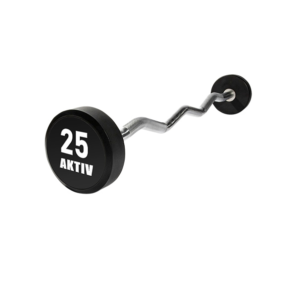 AKO Solid Steel Urethane Curl Barbells